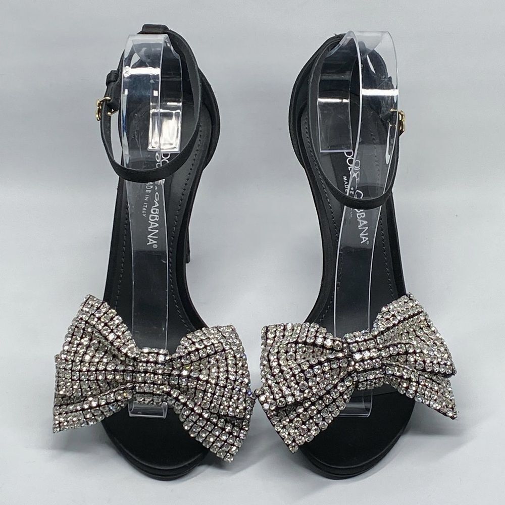 Dolce&Gabbana 100MM Crystal-Embellished Bow Sandals size 39 - Picture 6 of 16